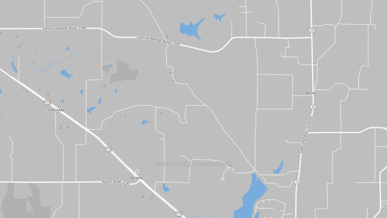 Transit Grade map of Pickens, TX