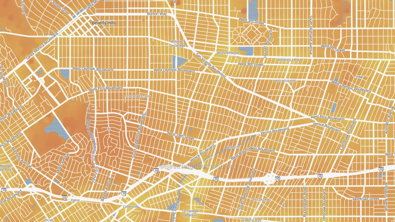 Transit Grade map of Pico-Robertson, Los Angeles, CA