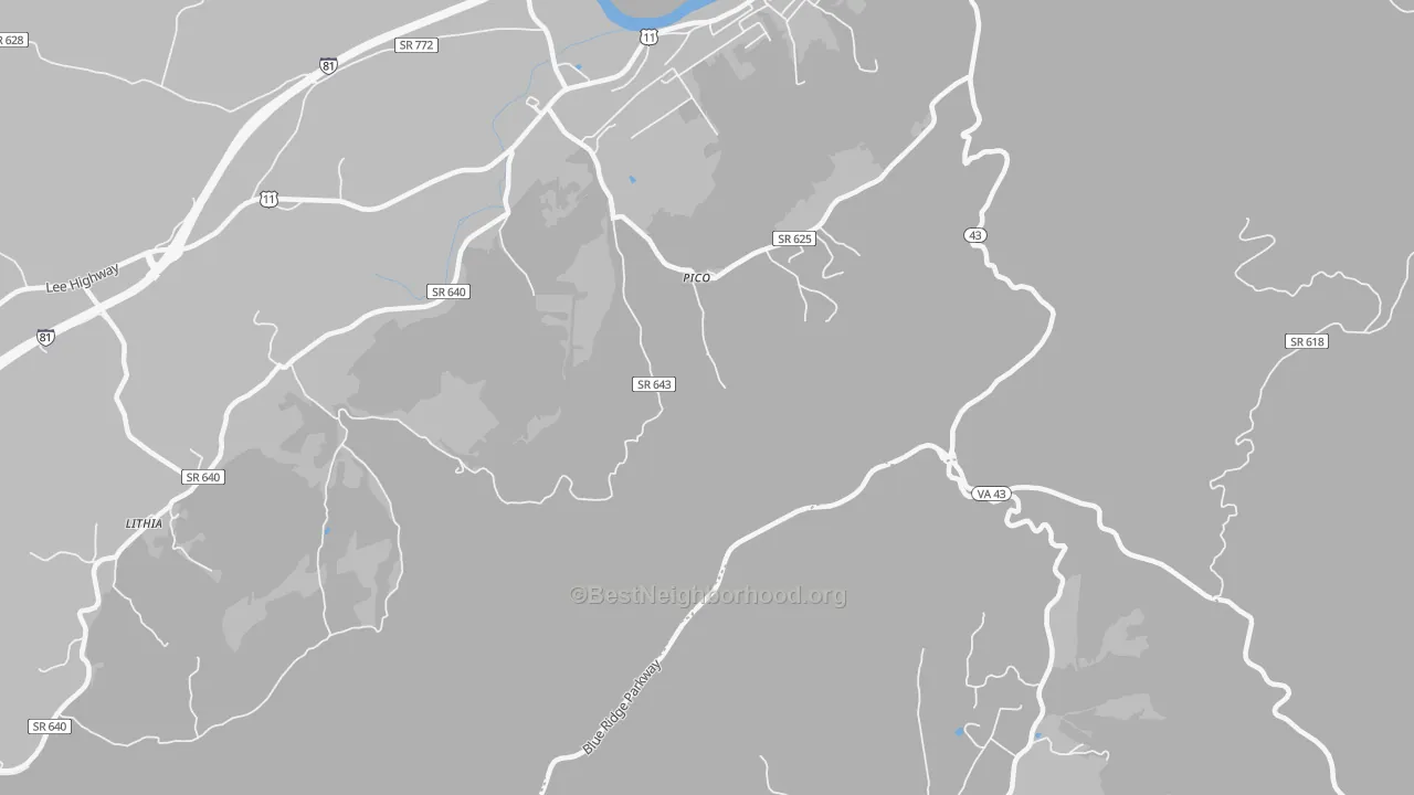 Transit Grade map of Pico, VA