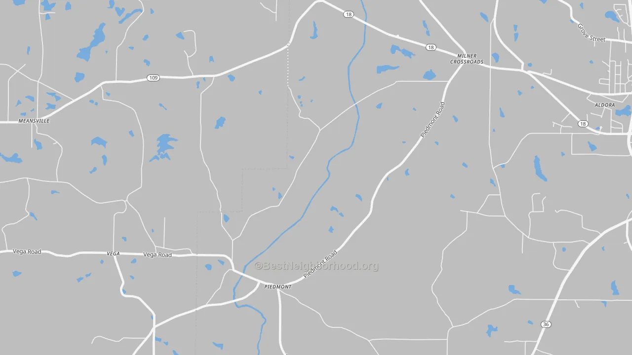 Transit Grade map of Piedmont, GA