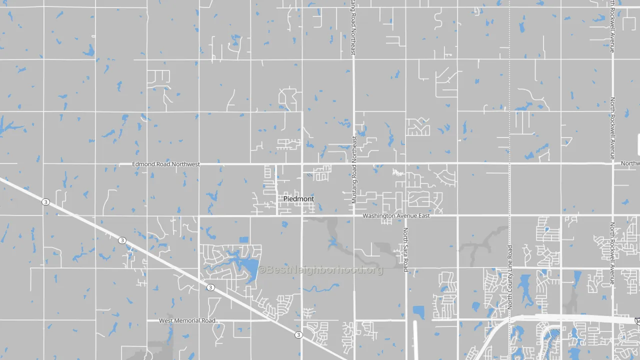 Transit Grade map of Piedmont, OK