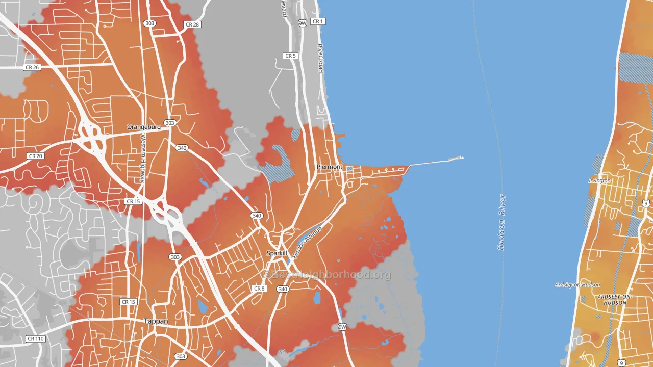 Transit Grade map of Piermont, NY