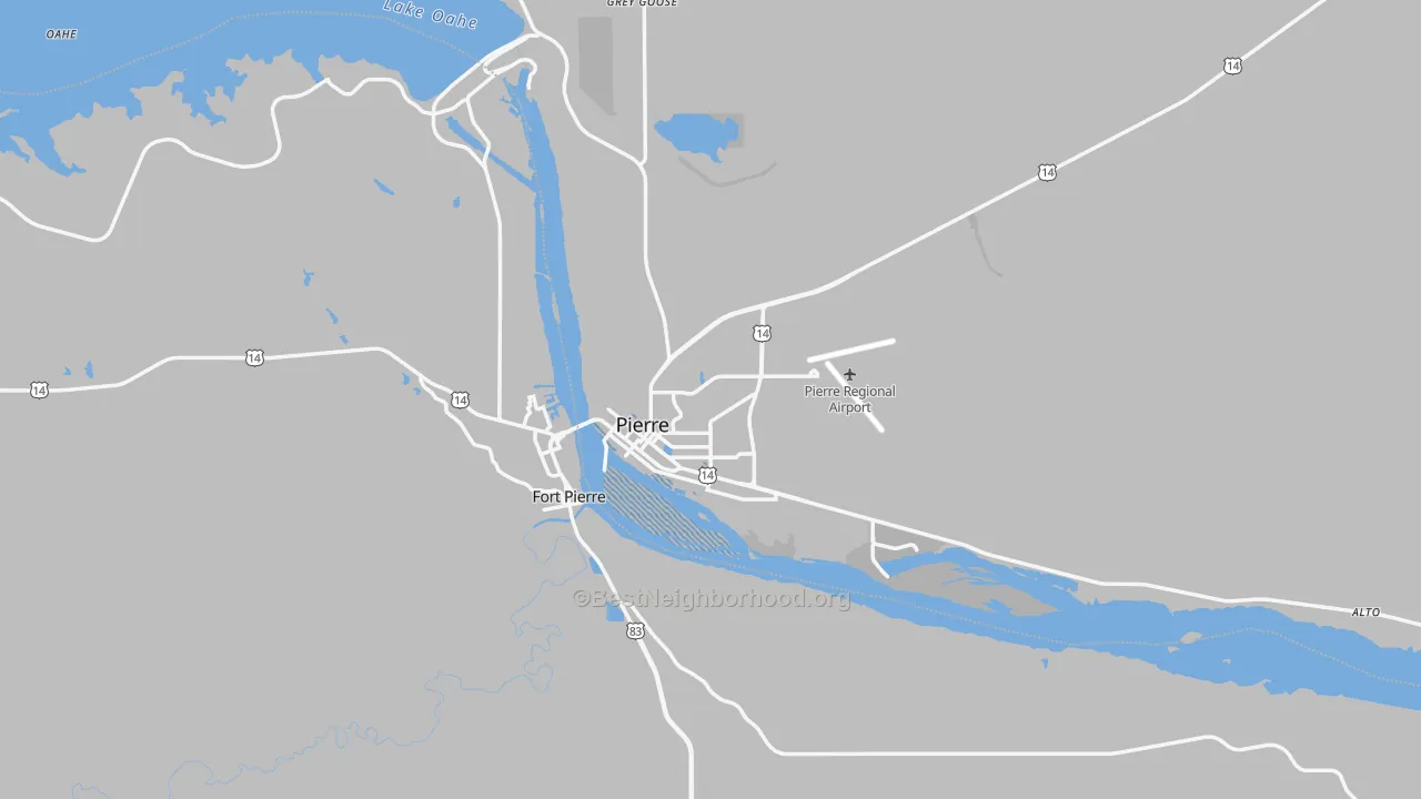 Transit Grade map of Pierre, SD