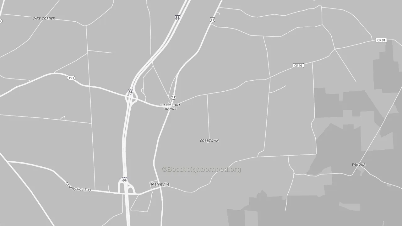 Transit Grade map of Pierrepont Manor, NY