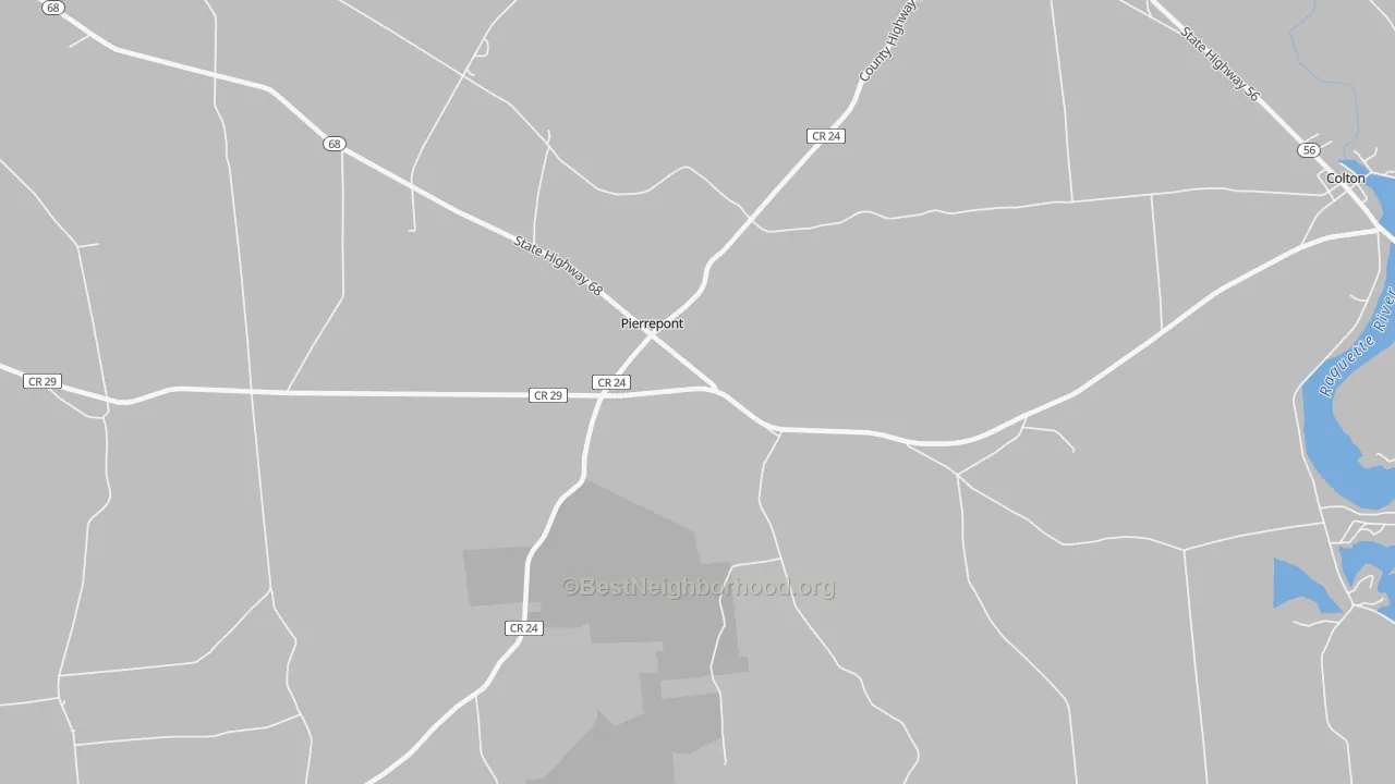 Transit Grade map of Pierrepont, NY