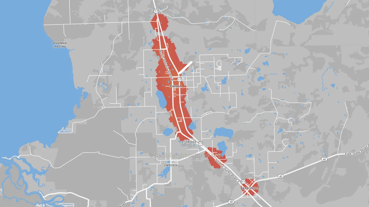 Transit Grade map of Pierson, FL