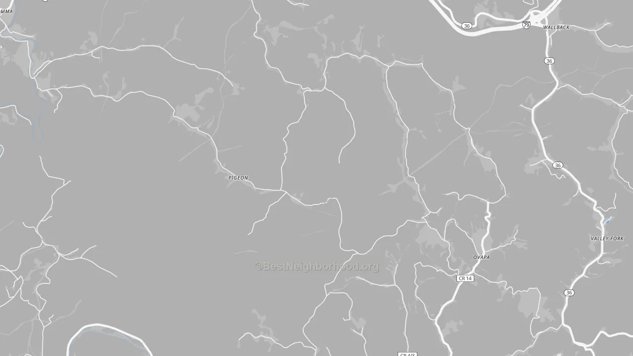Transit Grade map of Pigeon, WV