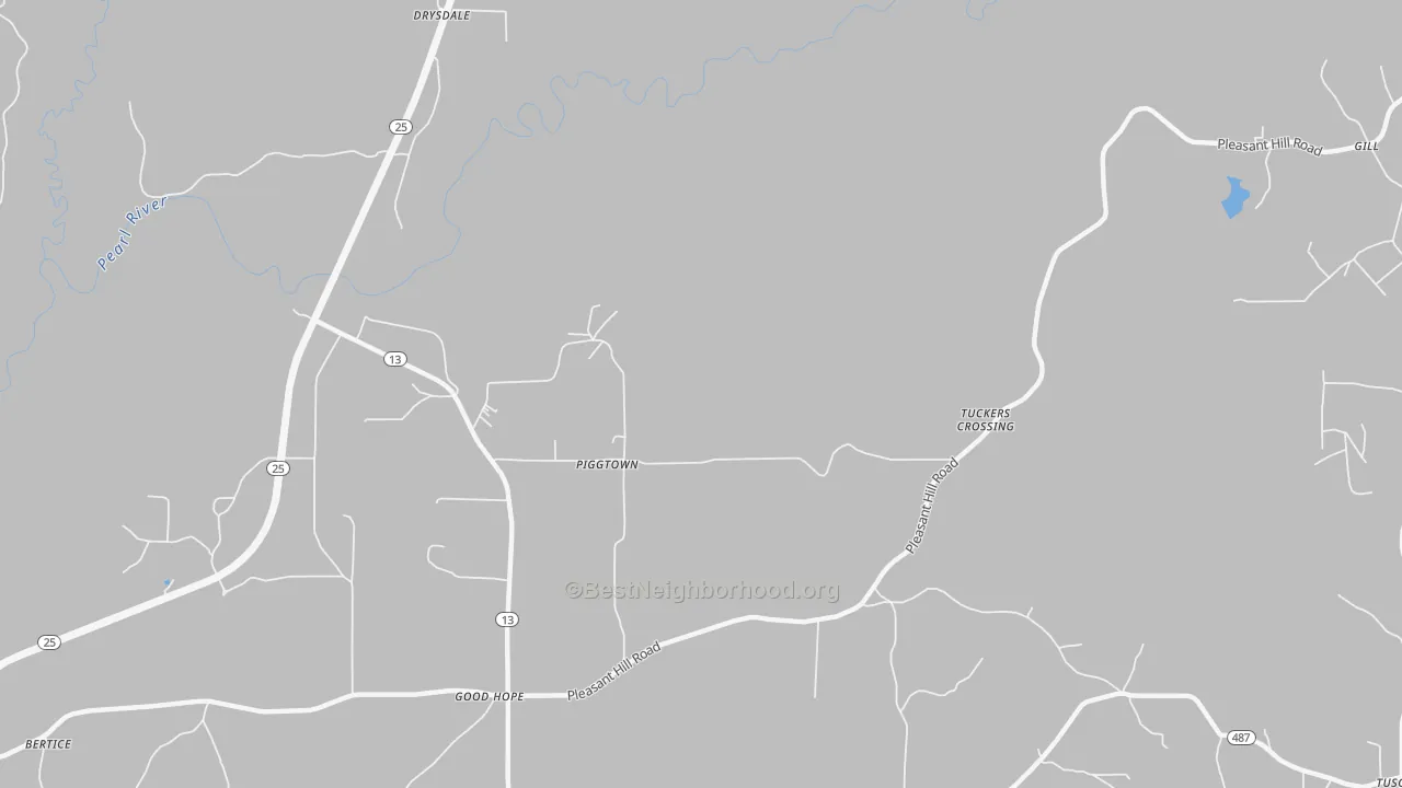 Transit Grade map of Piggtown, MS