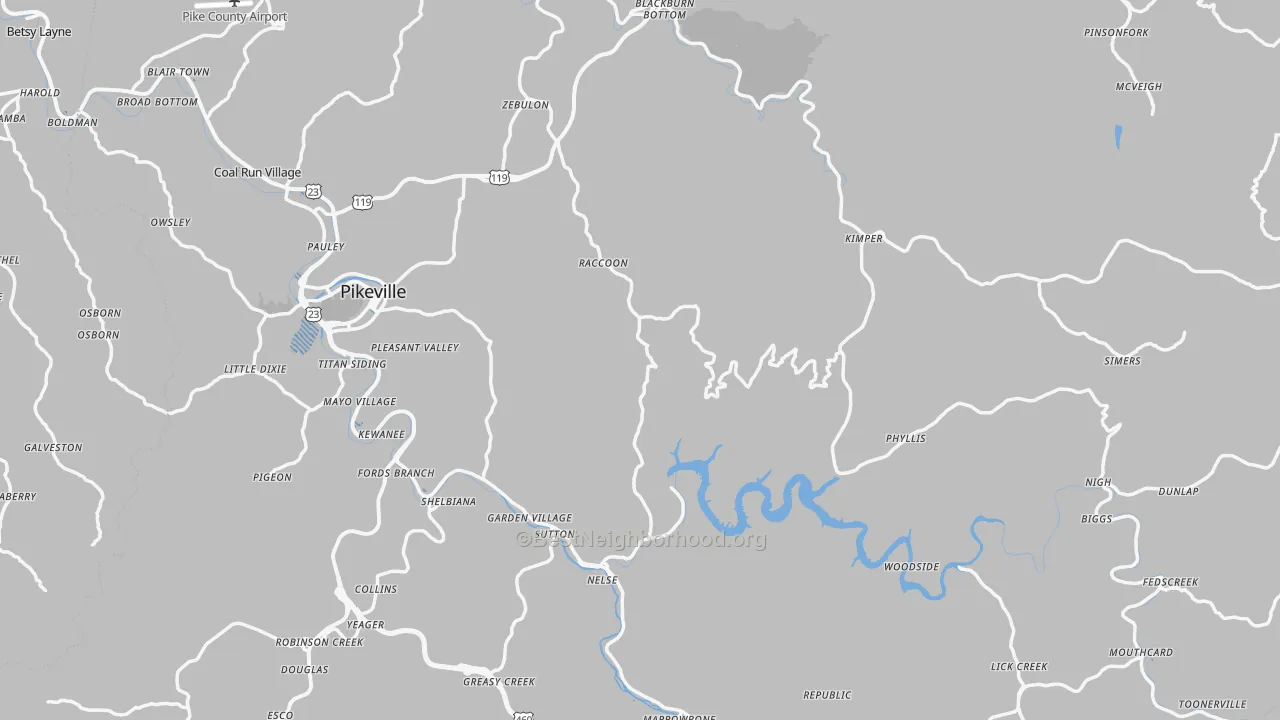 Transit Grade map of Pike County, KY