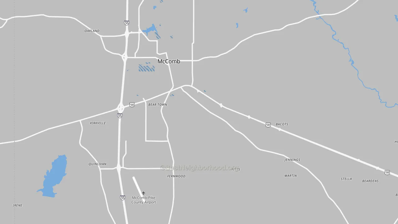 Transit Grade map of Pike County, MS