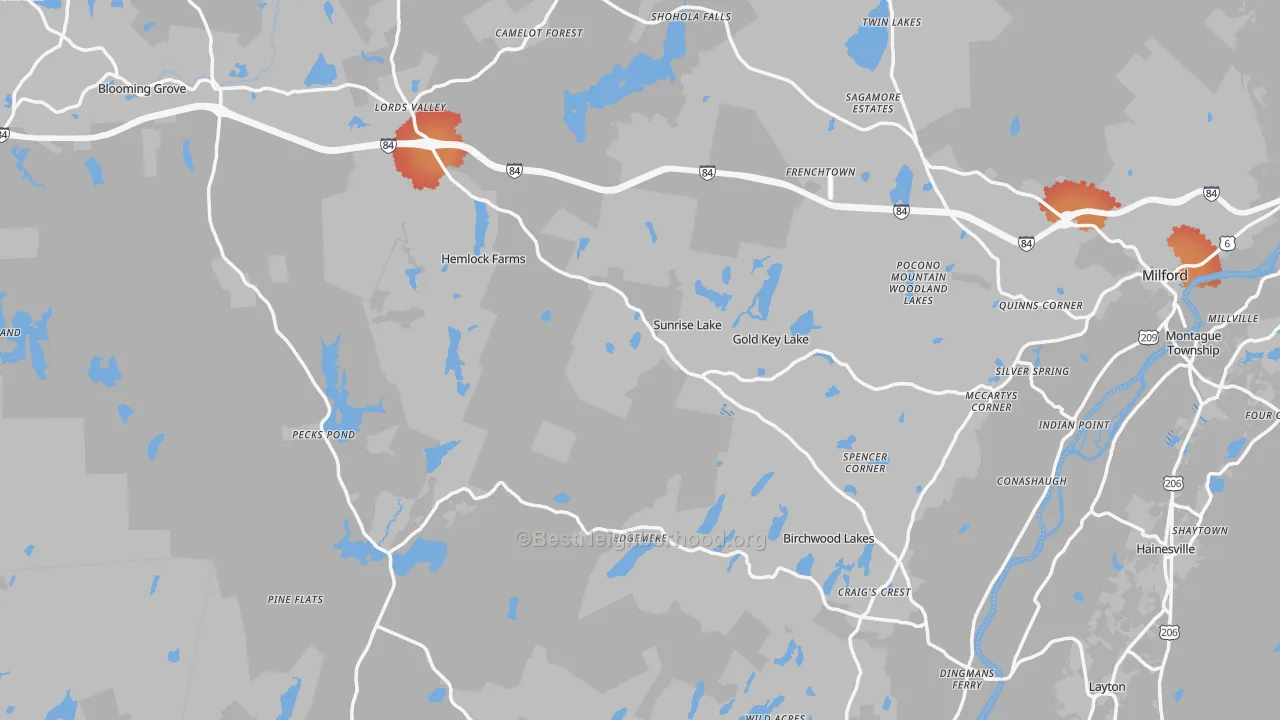 Transit Grade map of Pike County, PA