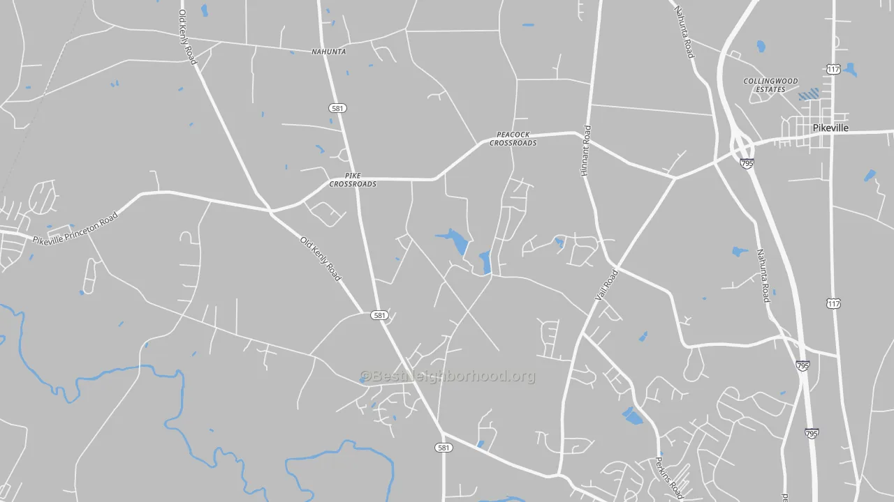 Transit Grade map of Pike Crossroads, NC