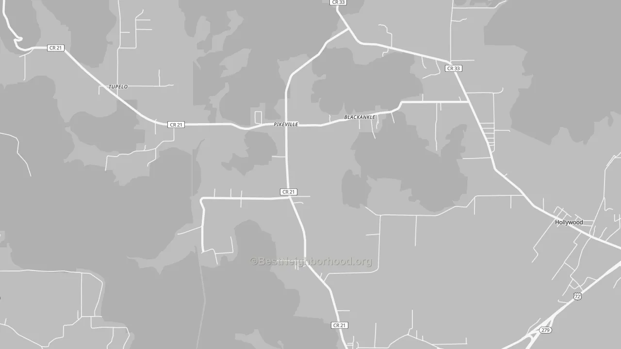 Transit Grade map of Pikeville, AL
