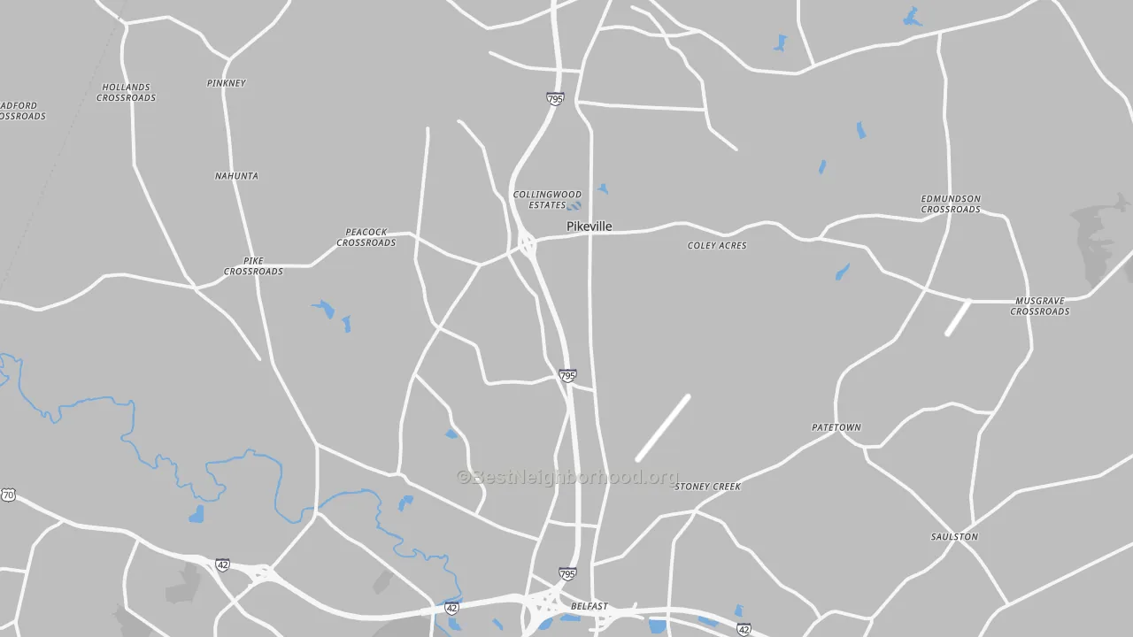 Transit Grade map of Pikeville, NC