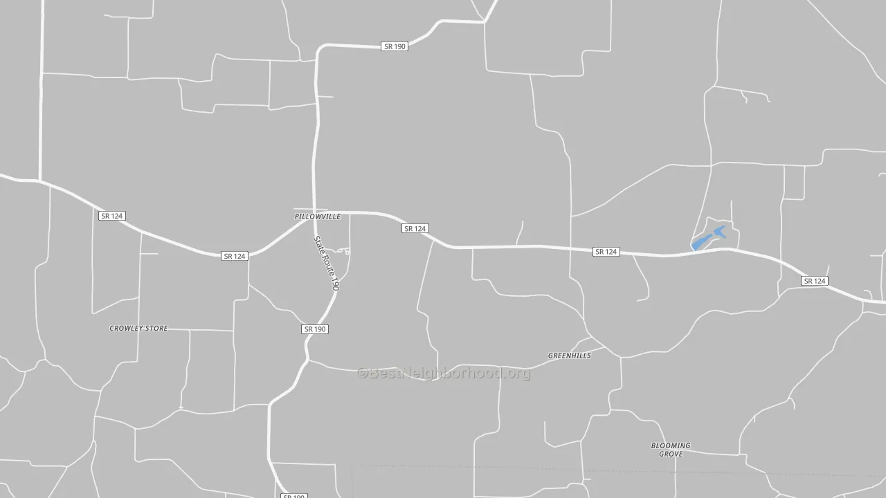 Transit Grade map of Pillowville, TN