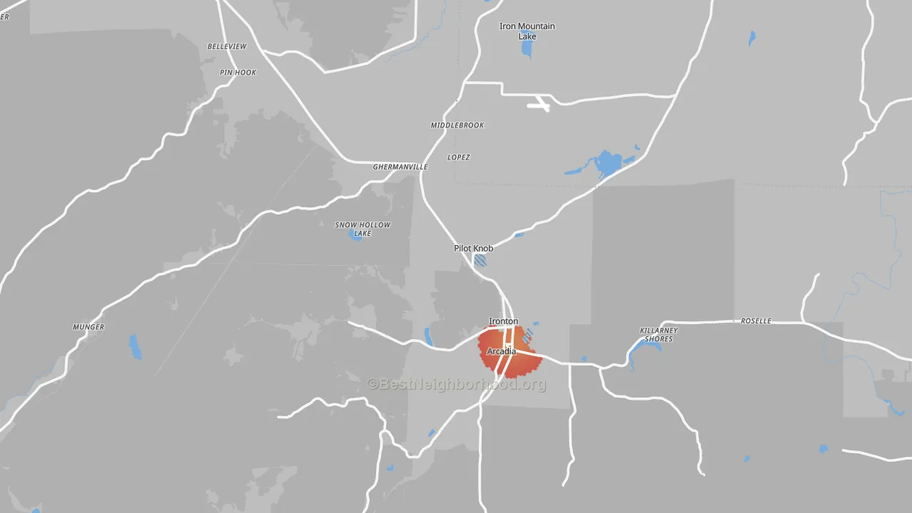 Transit Grade map of Pilot Knob, MO