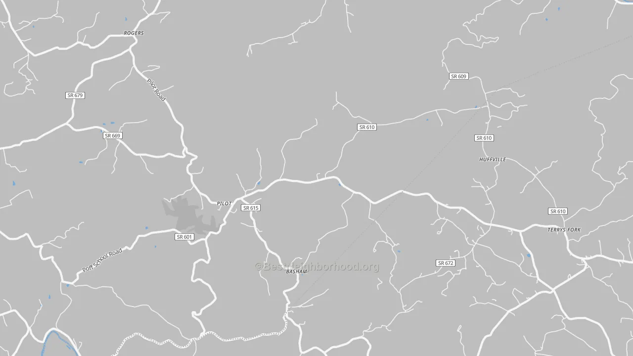 Transit Grade map of Pilot, VA