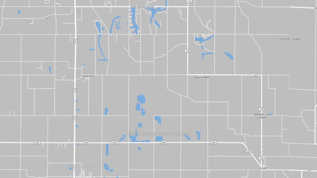 Transit Grade map of Pimento, IN