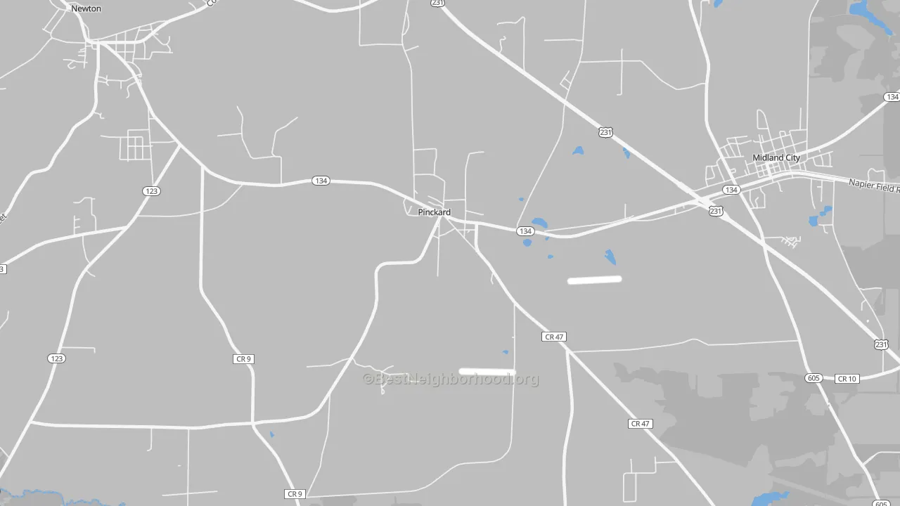 Transit Grade map of Pinckard, AL