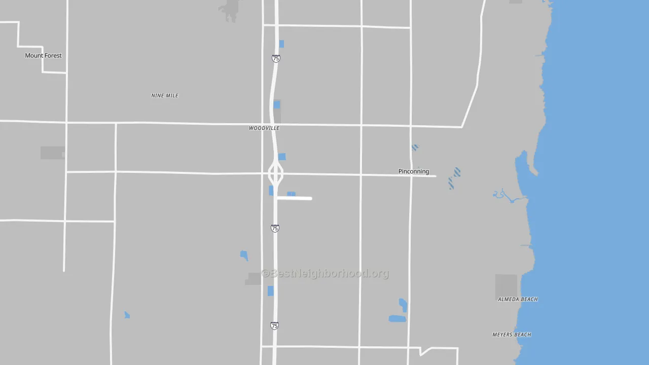 Transit Grade map of Pinconning, MI
