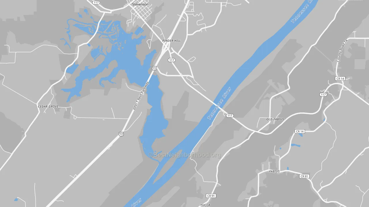 Transit Grade map of Pinder Hill, AL