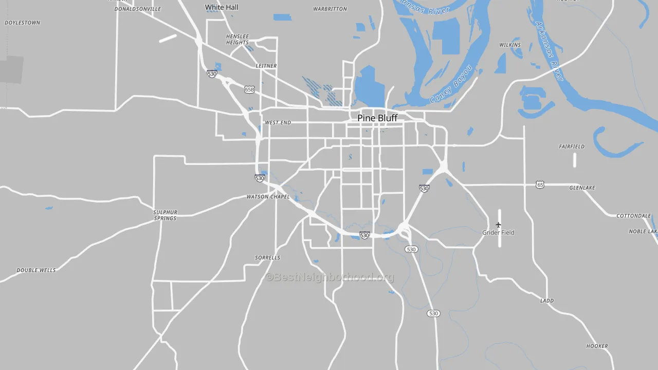 Transit Grade map of Pine Bluff, AR