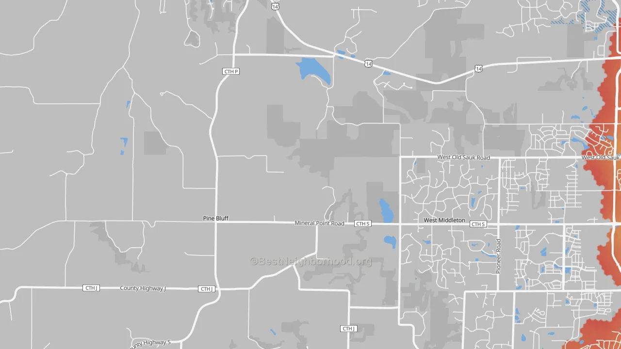 Transit Grade map of Pine Bluff, WI