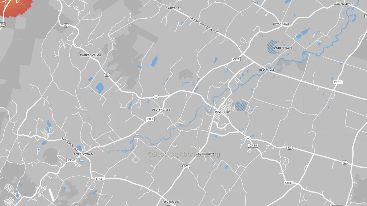 Transit Grade map of Pine Bush, NY