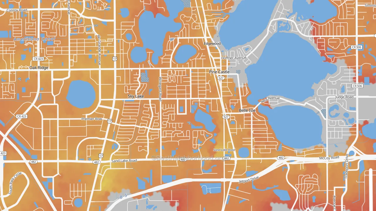 Transit Grade map of Pine Castle, FL