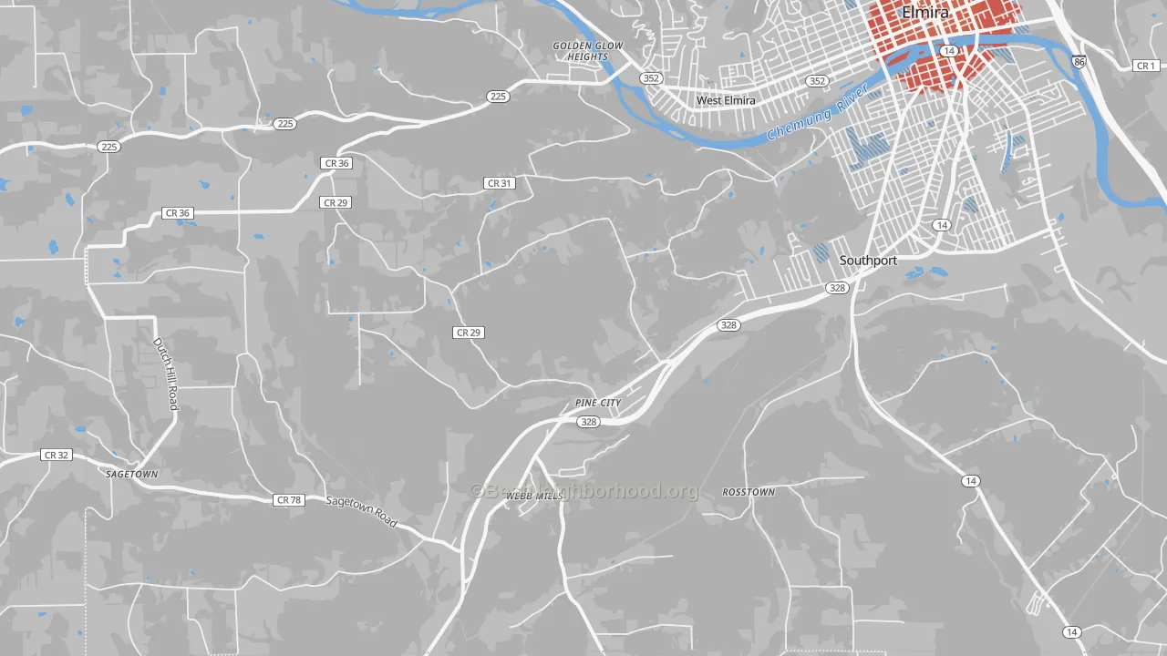 Transit Grade map of Pine City, NY