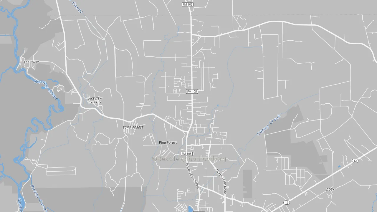 Transit Grade map of Pine Forest, TX