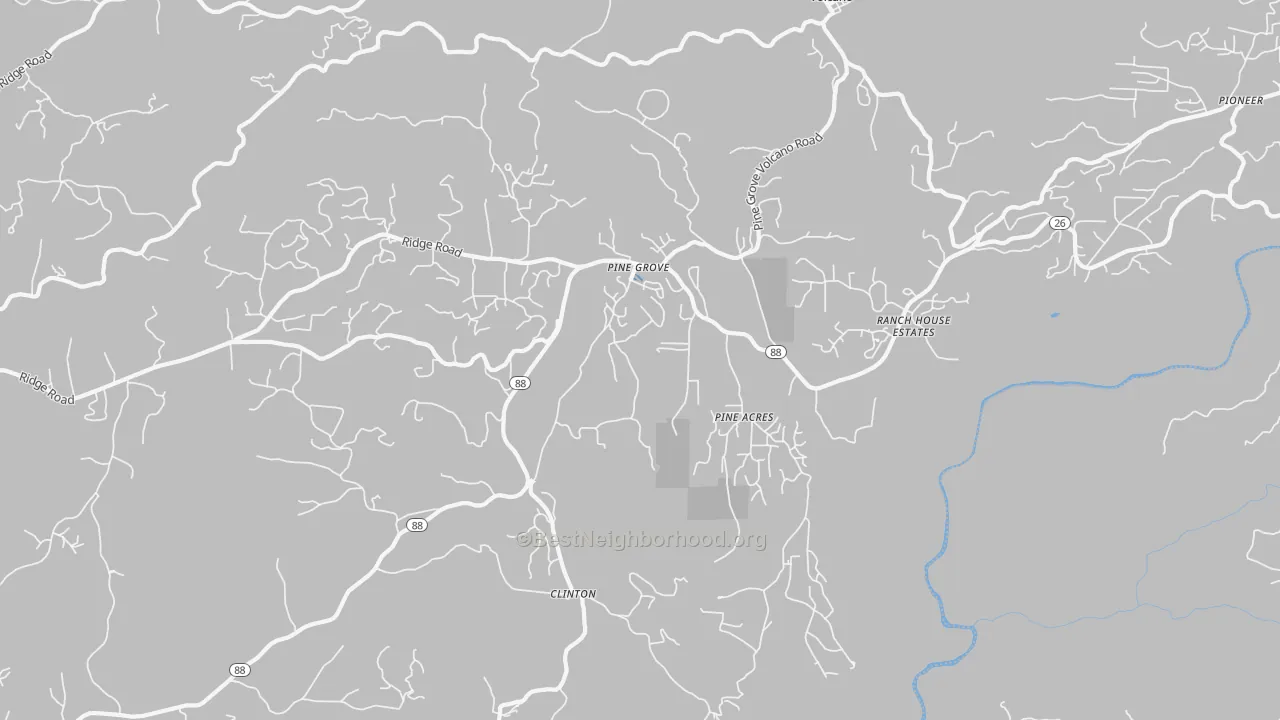 Transit Grade map of Pine Grove, CA