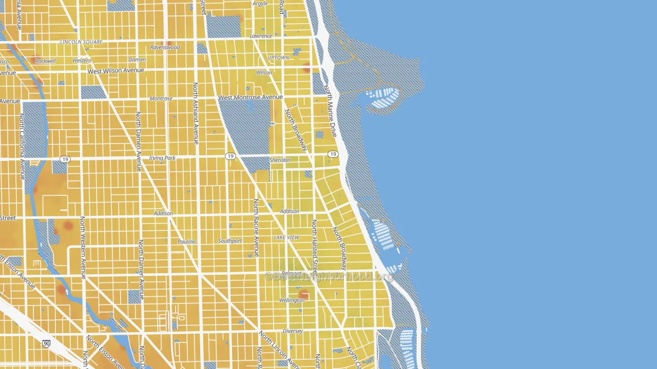 Transit Grade map of Pine Grove, Chicago, IL