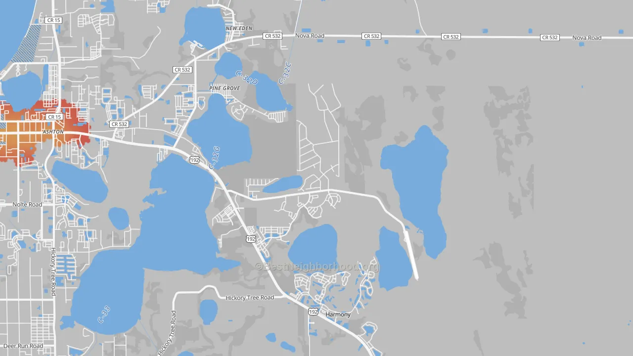 Transit Grade map of Pine Grove, FL