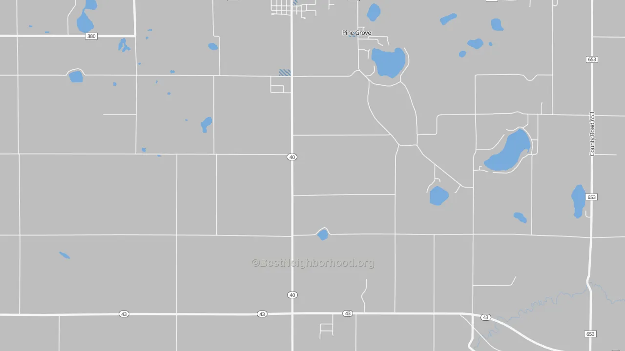 Transit Grade map of Pine Grove, MI