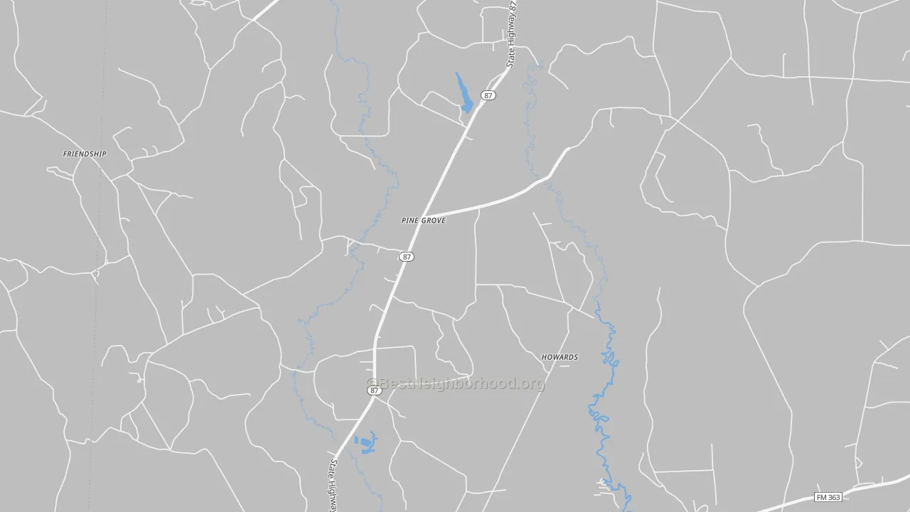 Transit Grade map of Pine Grove, TX
