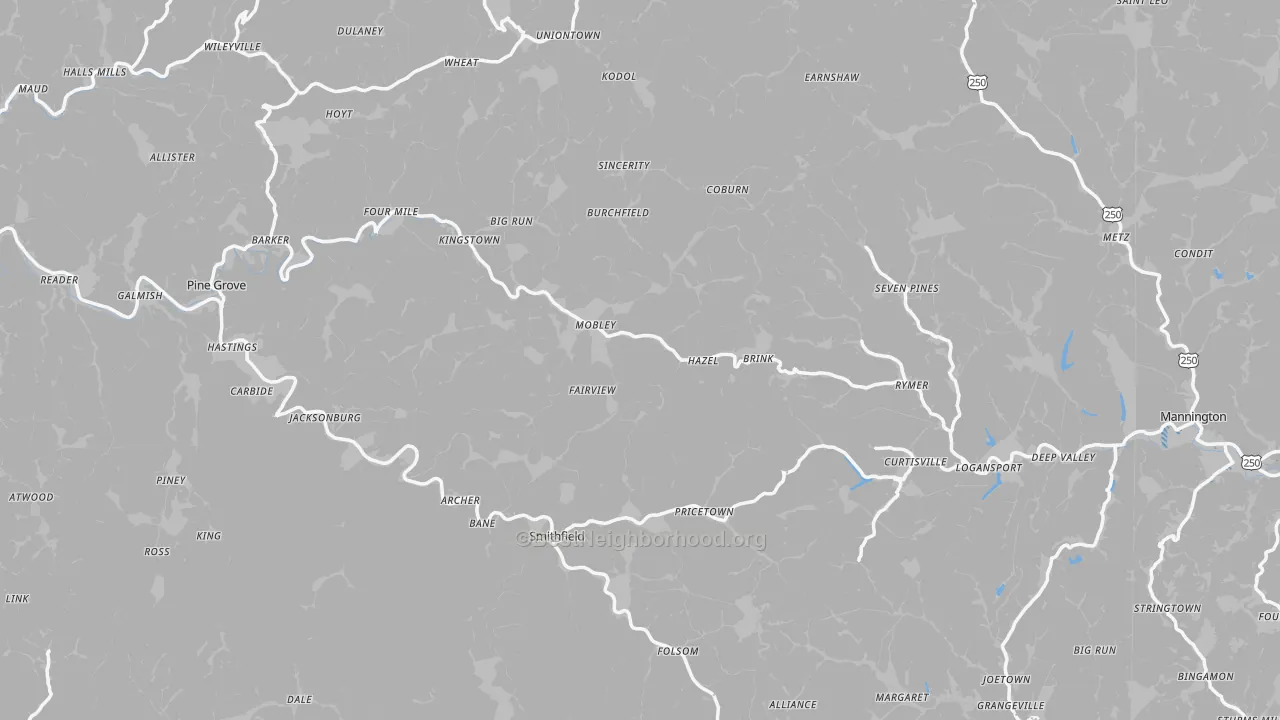 Transit Grade map of Pine Grove, WV