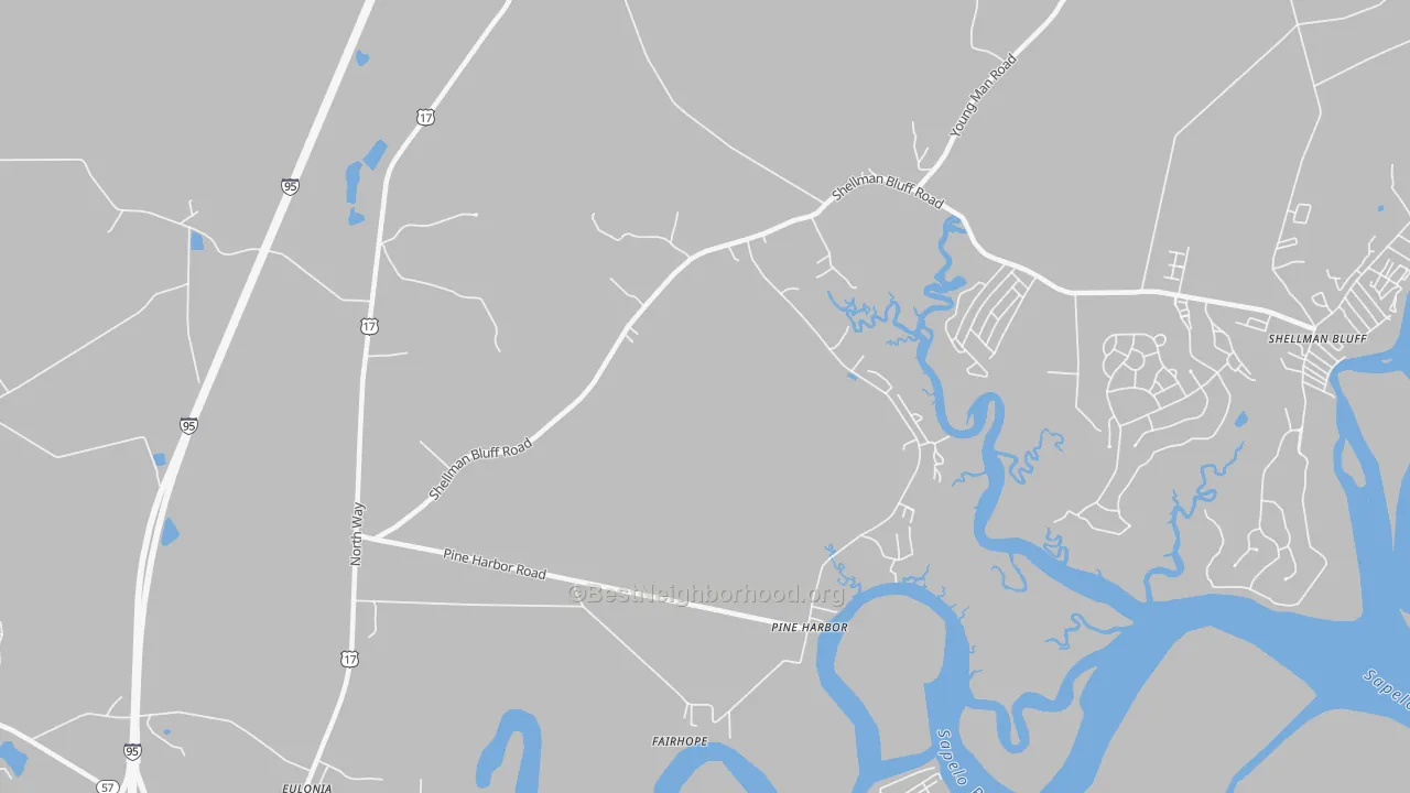 Transit Grade map of Pine Harbor, GA