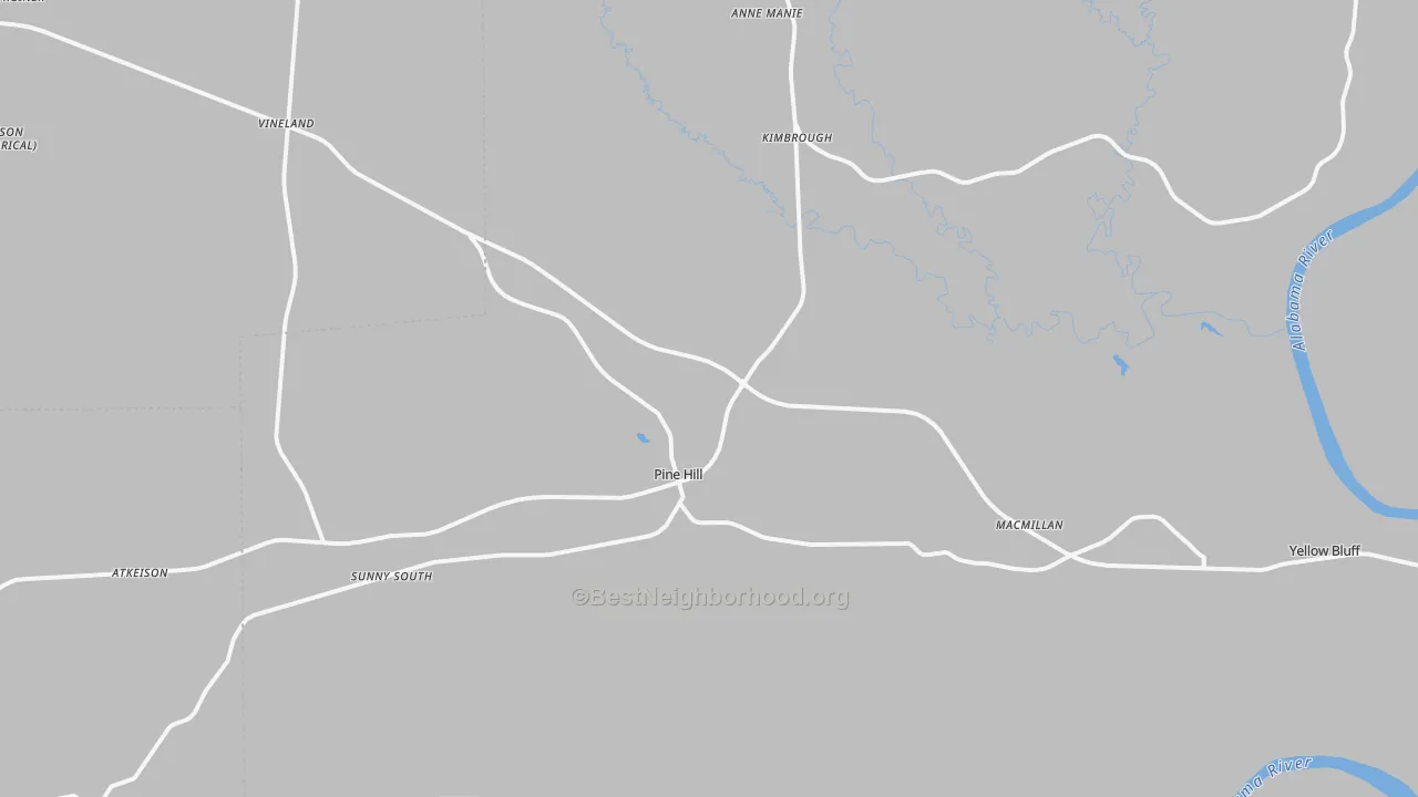 Transit Grade map of Pine Hill, AL
