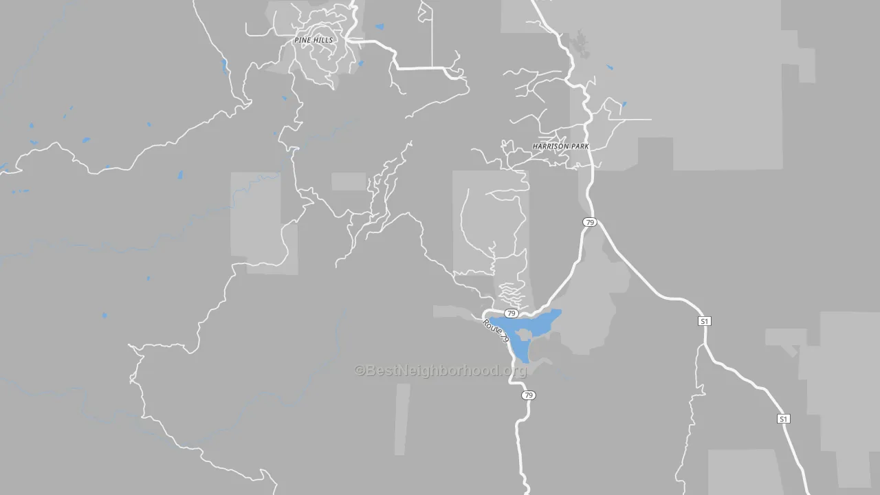 Transit Grade map of Pine Hills, CA