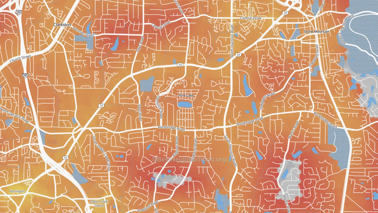 Transit Grade map of Pine Lake, GA