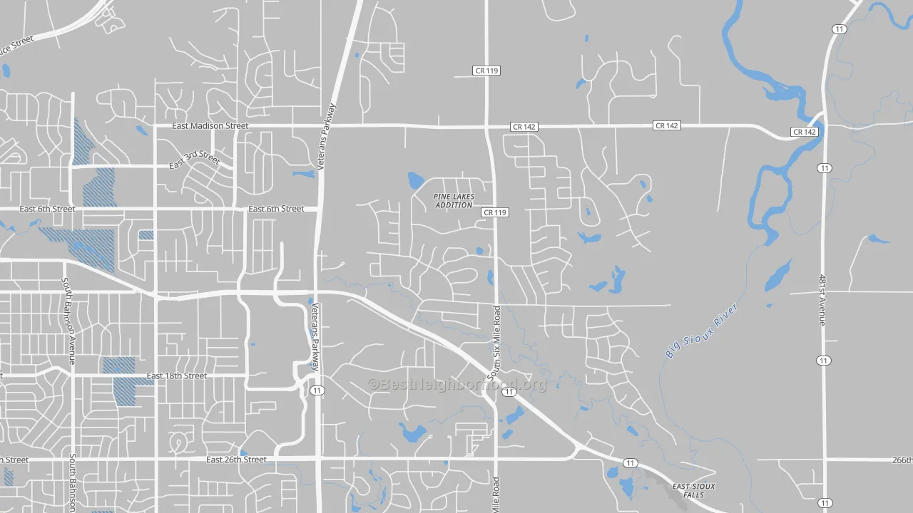 Transit Grade map of Pine Lakes Addition, SD
