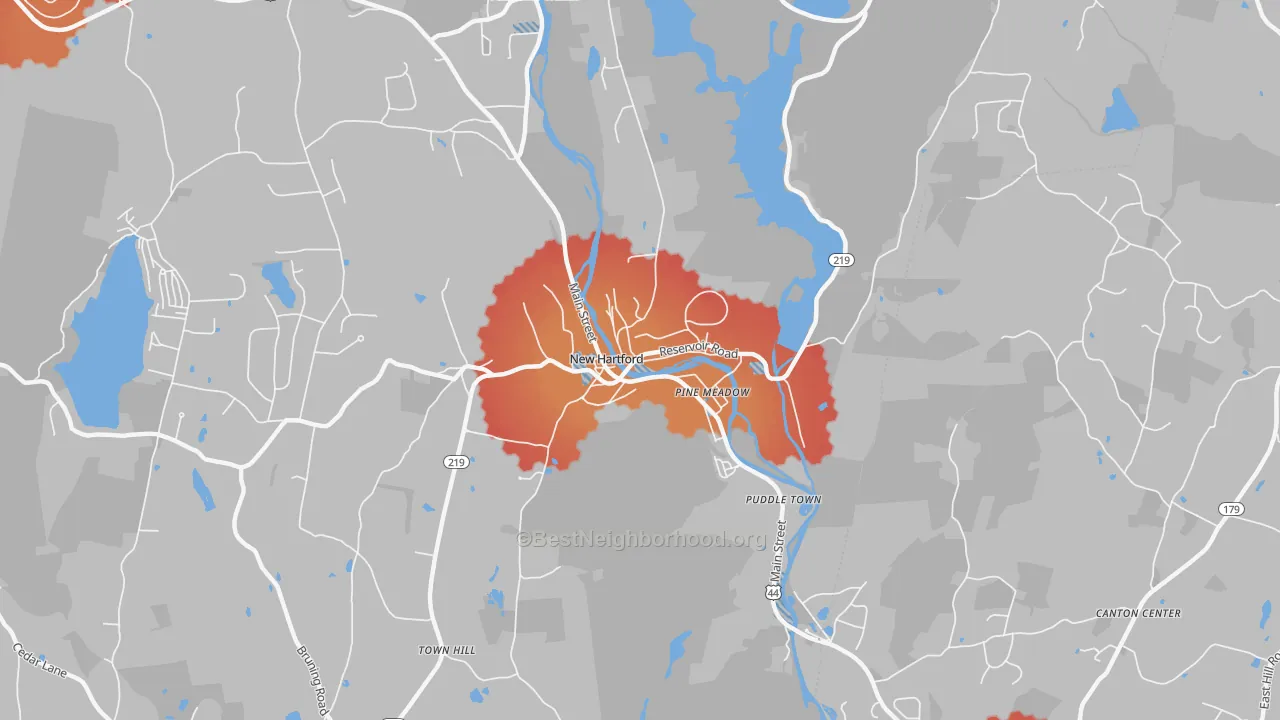 Transit Grade map of Pine Meadow, CT