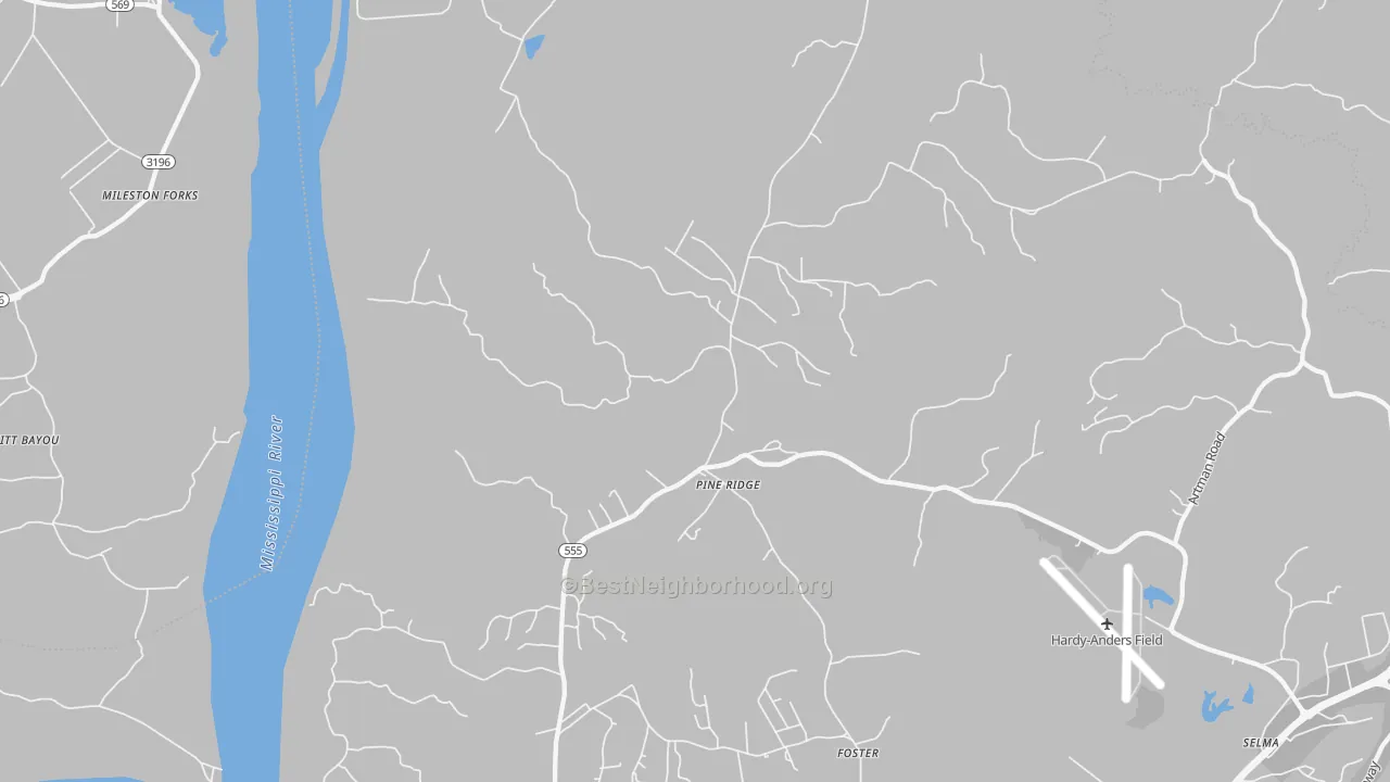 Transit Grade map of Pine Ridge, MS
