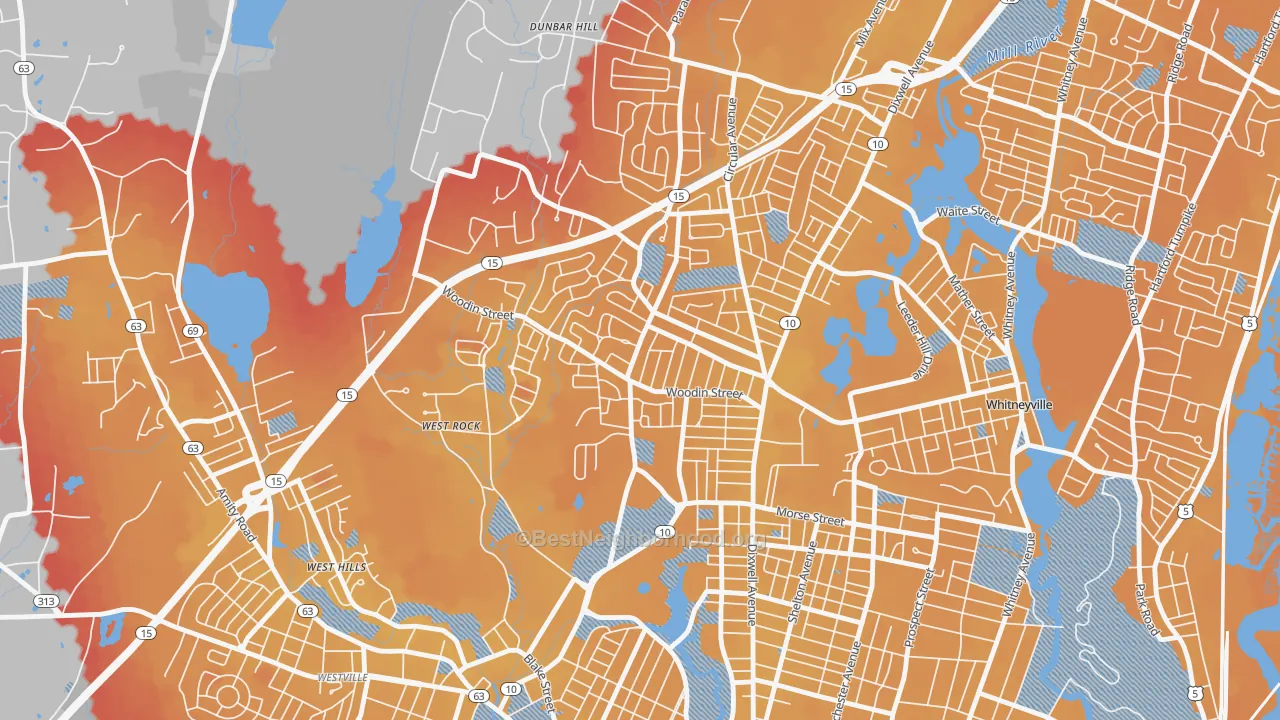 Transit Grade map of Pine Rock, Hamden, CT