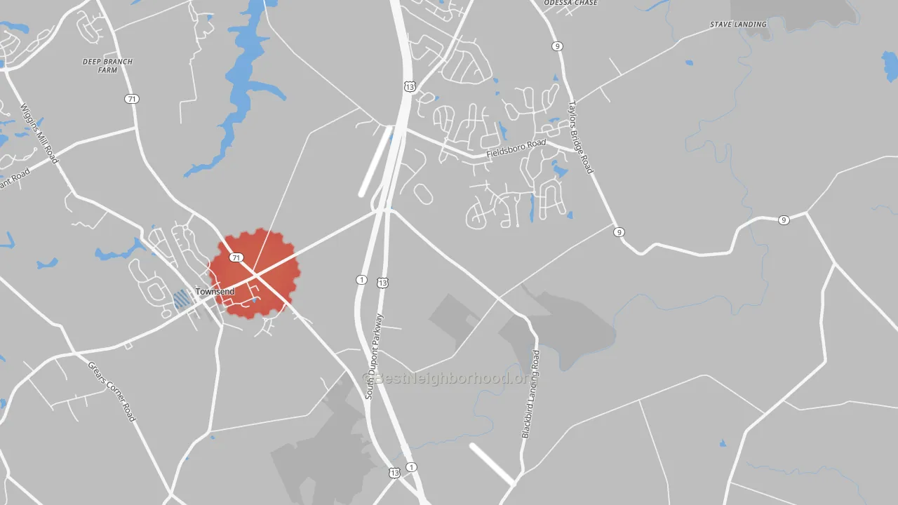Transit Grade map of Pine Tree Corners, DE