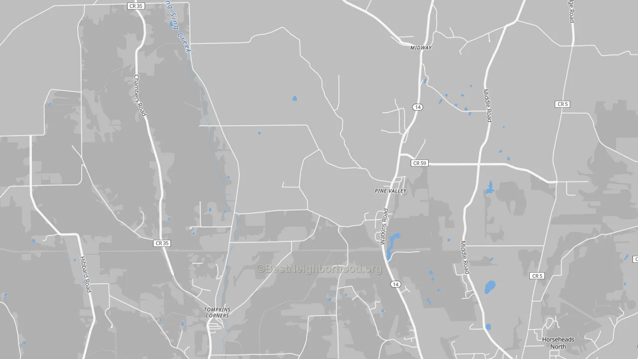 Transit Grade map of Pine Valley, NY