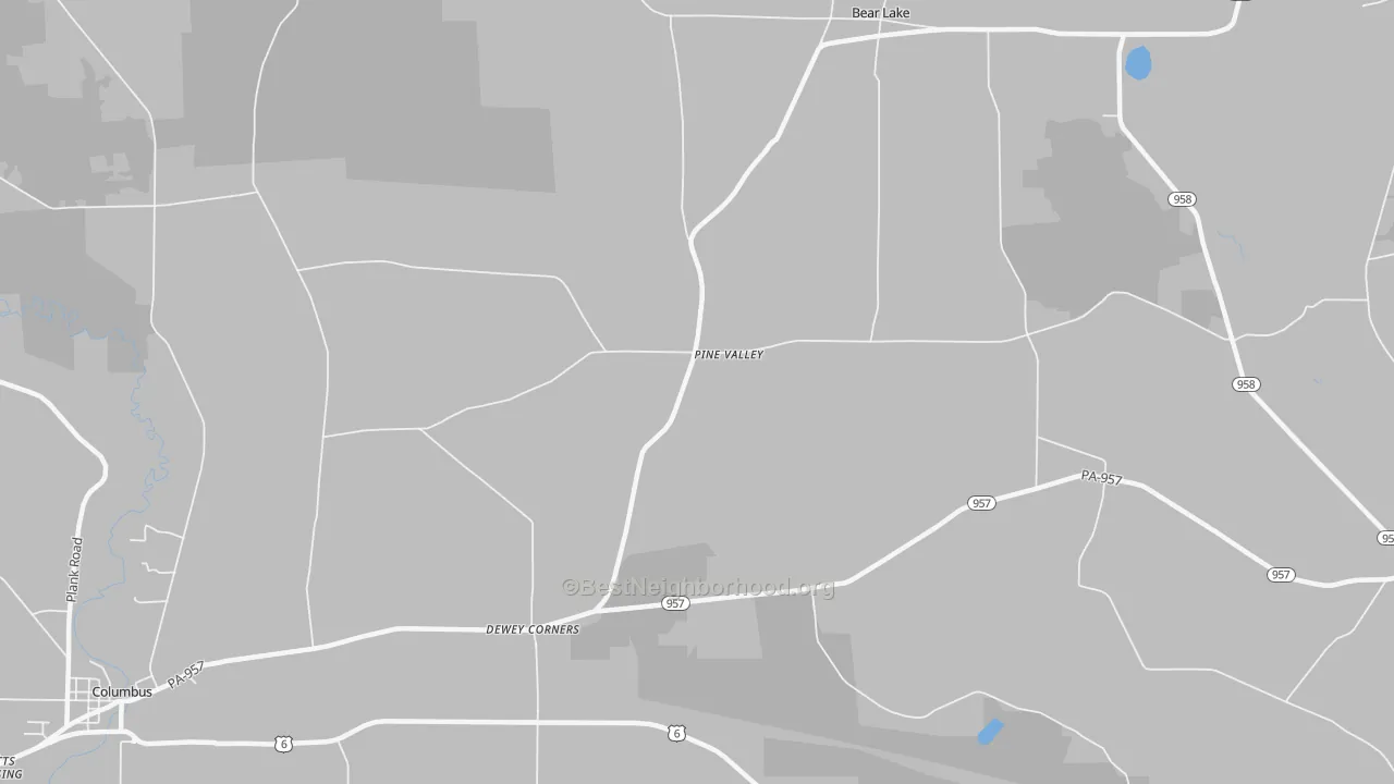 Transit Grade map of Pine Valley, PA