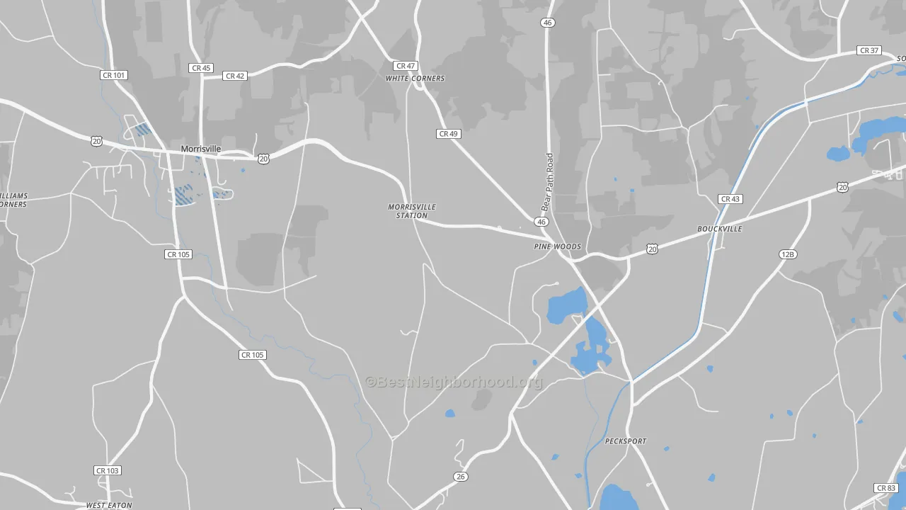 Transit Grade map of Pine Woods, NY