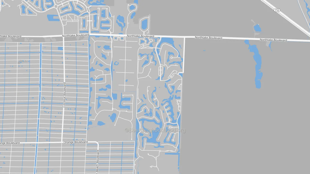 Transit Grade map of Pineapple Park, West Palm Beach, FL